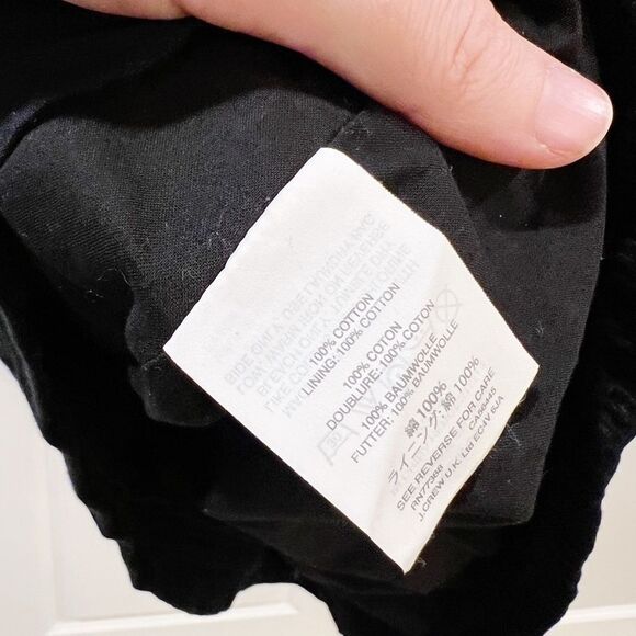 J. Crew Flutter Sleeve Eyelet Shift Black Dress. SZ 12 petite - Picture 7 of 7